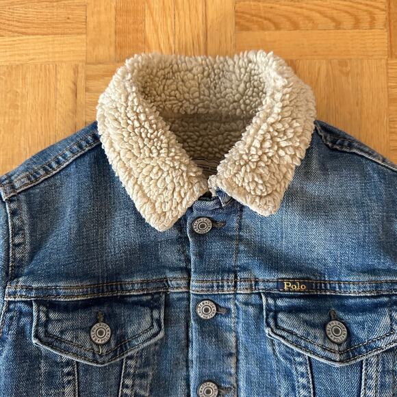 Ralph Lauren Kids Fleece-Lined Trucker Jacket USA Flag Size 3T - Picture 4 of 8